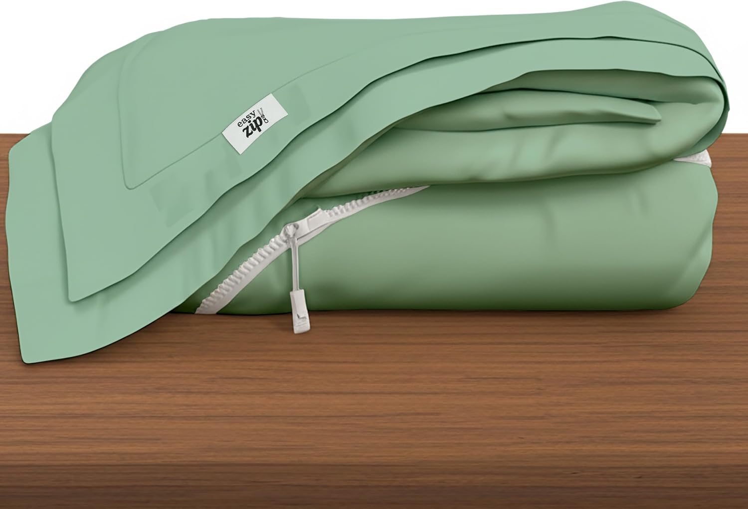 COTTON STICH 600 TC Zipper Fitted Sheet, 100% Egyptian Cotton, 18' Deep Pocket, Easy Zip Change, All-Around Secure Fit - Queen Size Bed - Emerald Green