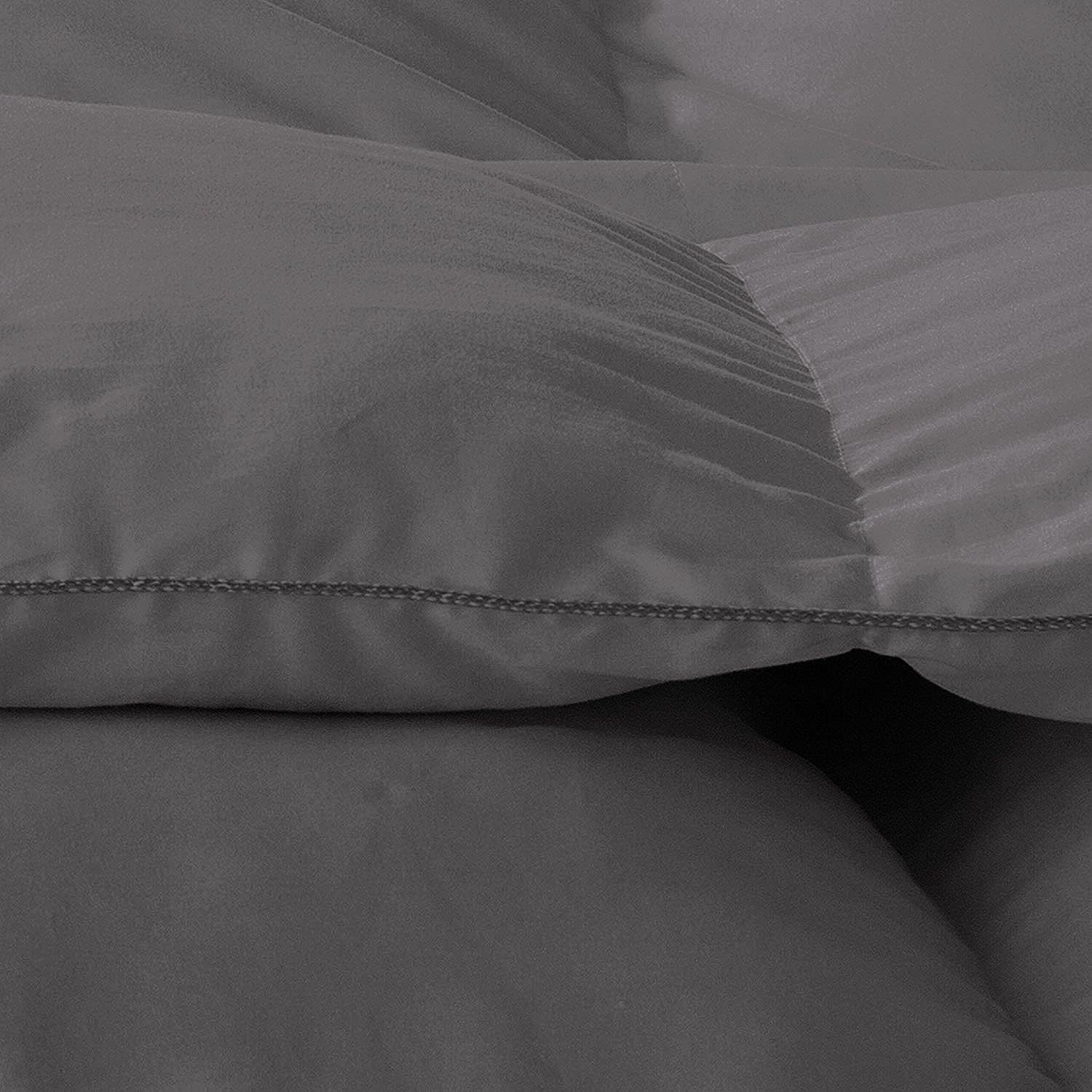 7 Piece Bed-in-A-Bag Comforter & Sheet Set 8-10' Deep Pocket, 100% Egyptian Cotton TwinXL Size, Dark Grey, Sets Include - 1Comforter, 1Flat Sheet,1Fitted Sheet, 2Pillowcase & 2Pillowsham
