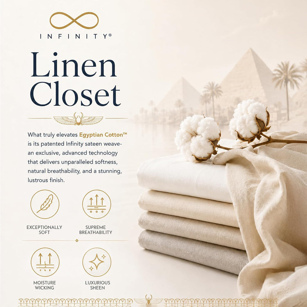 Linen Closet Luxury Cotton 1000 Thread Count Egyptian Cotton 4-Piece Sheet Set, King, Light Green