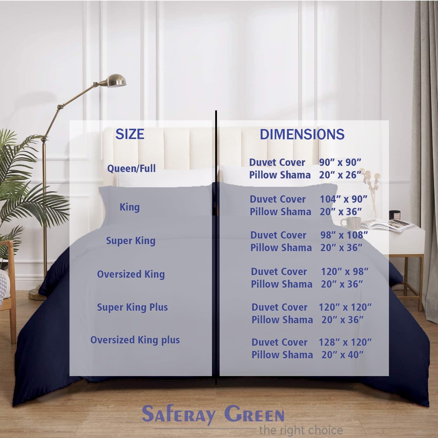 Navy Blue Duvet Cover Set Oversized Queen Size 1 Duvet Cover with 2 Pillow Shams 3-Pc Comforter Cover with Zipper Closure & Corner Tie 100% Egyptian Cotton Cover (98x98 Inch, Navy Blue)