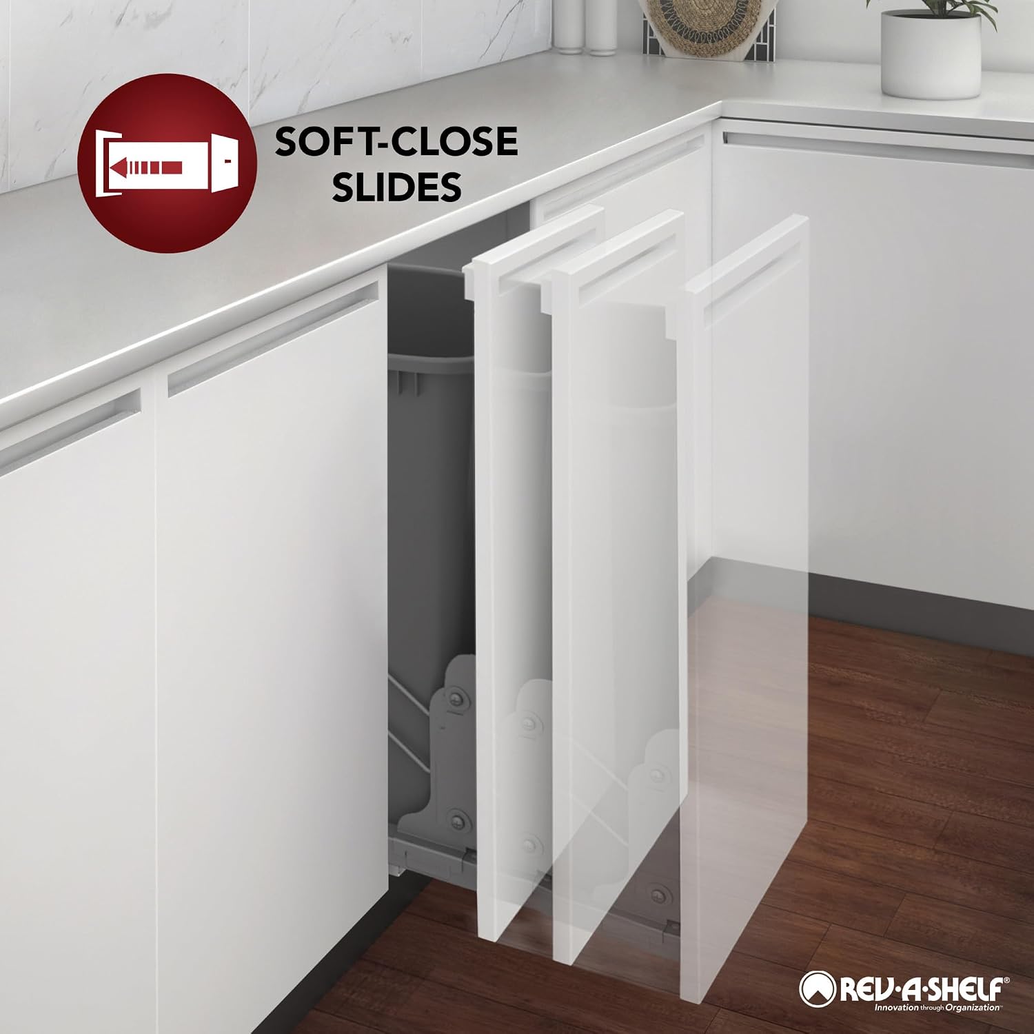 Rev-A-Shelf Wood Base Cabinet Swivel Pullout Organizer w/Soft-Close