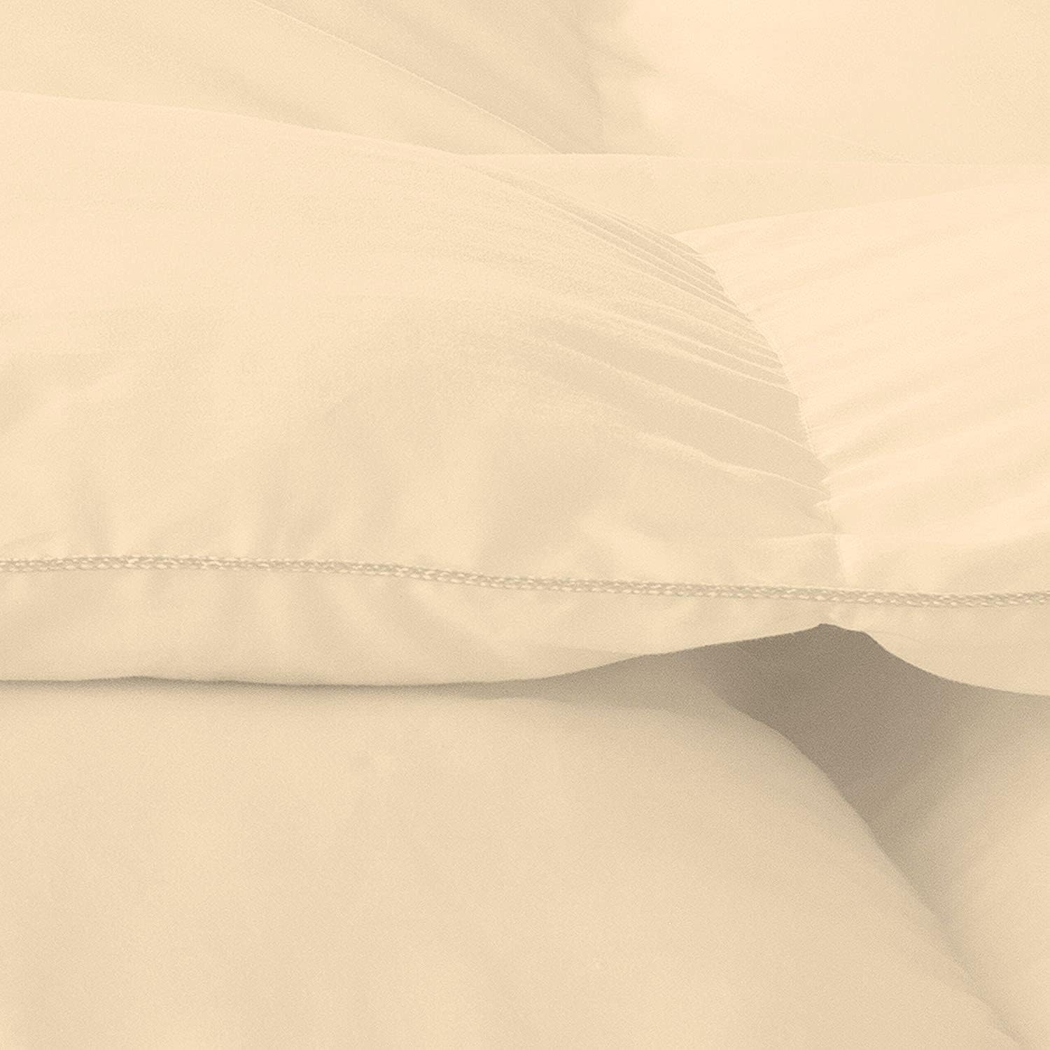 7 Piece Bed-in-A-Bag Comforter & Sheet Set 8-10' Deep Pocket, 100% Egyptian Cotton Queen Size, Ivory, Sets Include - 1Comforter, 1Flat Sheet,1Fitted Sheet, 2Pillowcase & 2Pillowsham
