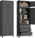 90' Tall Kitchen Pantry Cabinet,Storage Cabinet with Doors and Adjustable Shelves,Modern Kitchen Hutch Cabinets,Freestanding Cupboard for Livingroom Diningroom