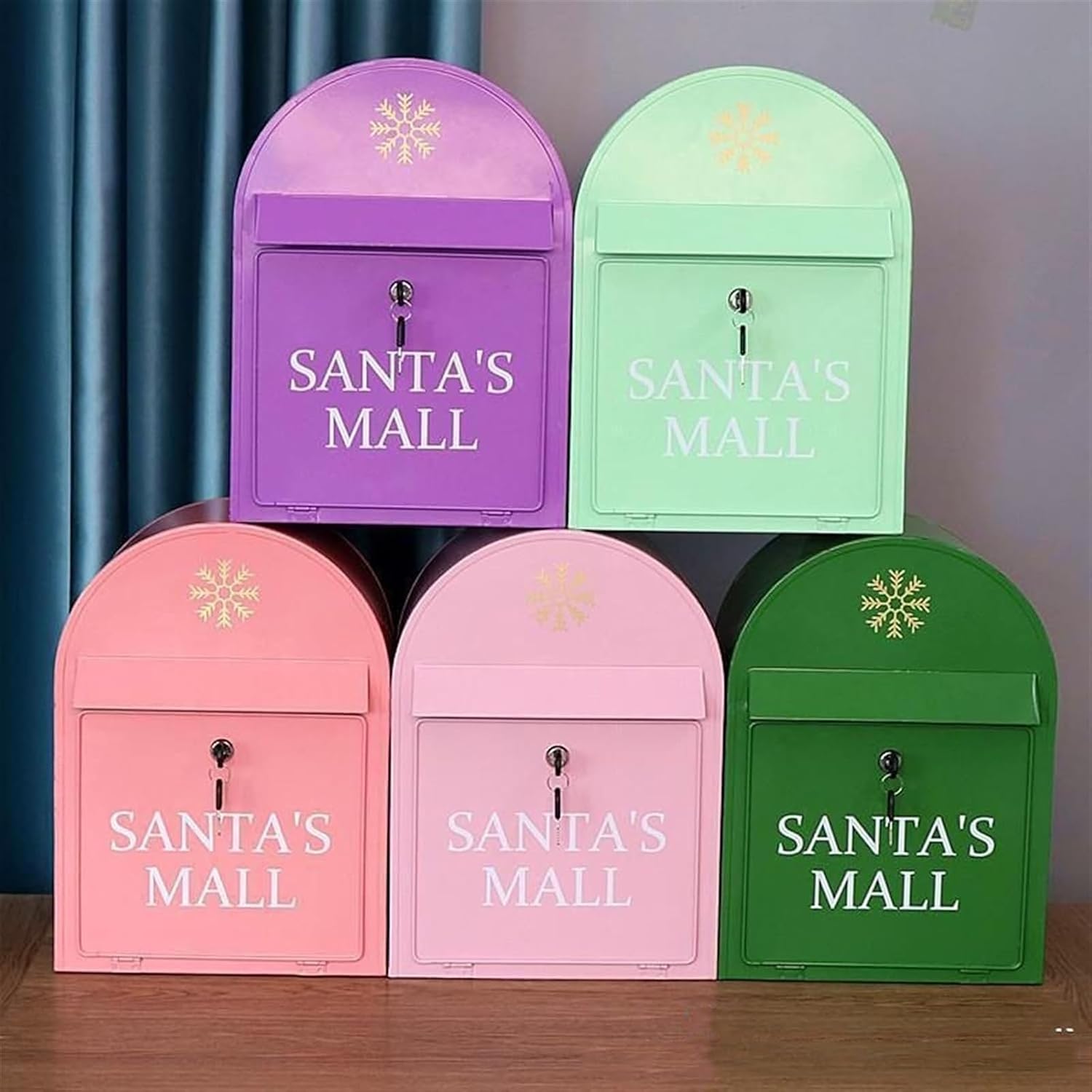Decorative Post Mailbox, Modern Postbox Delivery Letterbox Letterbox for All Small Packages Magazines Post Mail Letter Outdoor Decoration Crafts(Pink)