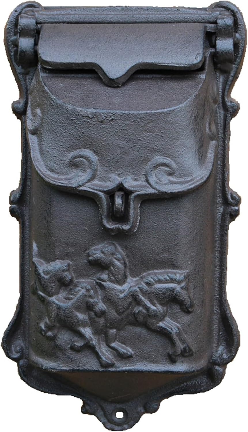 MELPHI Metal Mailbox Wall Mount, Retro Mailbox, Secure Post Box, Easy Mount, Outdoor Decoration, Mail Manager for Mail/Newspaper/Post/Letter/Magazine