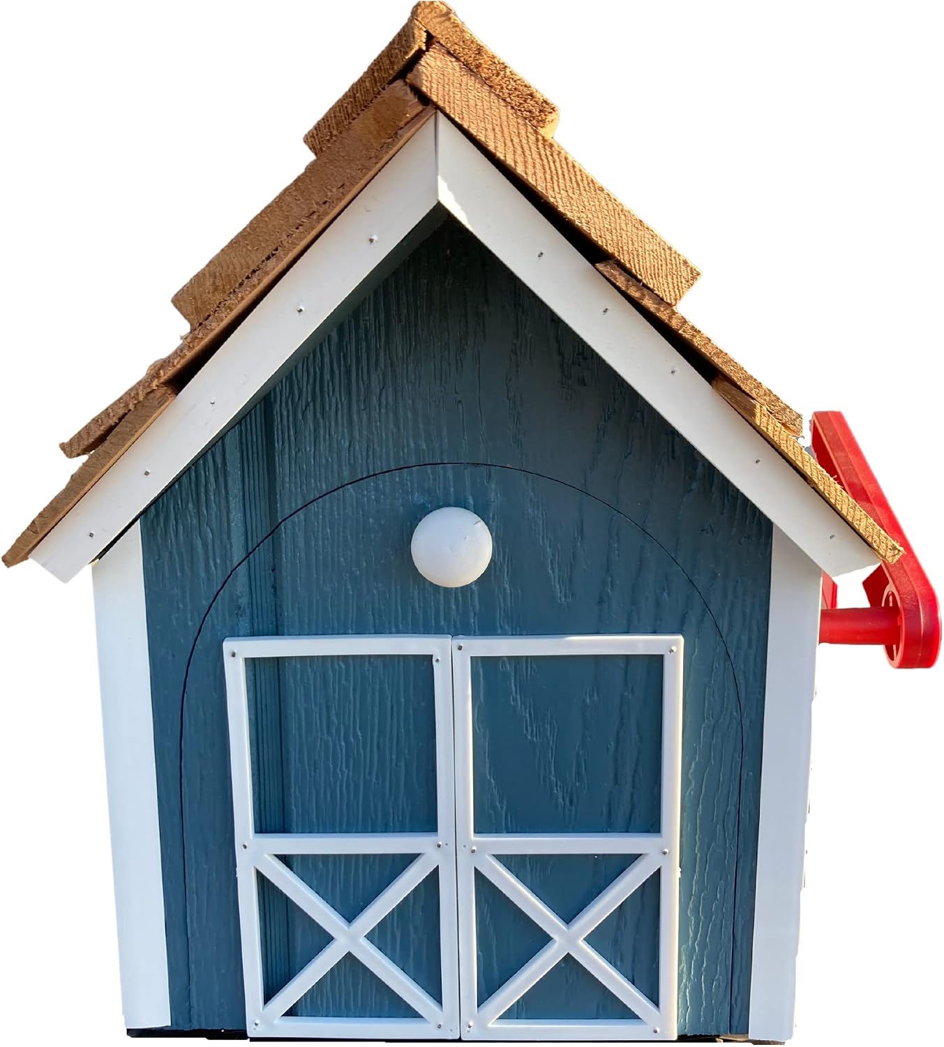 Boxwood and Mum Handmade Wooden Farmhouse Mailbox for Outside, Use as Wall Mount Mailbox or Traditional Post Box, Decorative Large Mailbox with Mounting Hardware Included, Amish Made in USA (Blue)