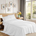 1200 Thread Count Cotton Sheets, 100% Egyptian Cotton Sheet for Queen Size Bed,Very Smooth Soft with 18' Deep Pocket Sheets 4-Pc Sets (Pearl White, Queen)