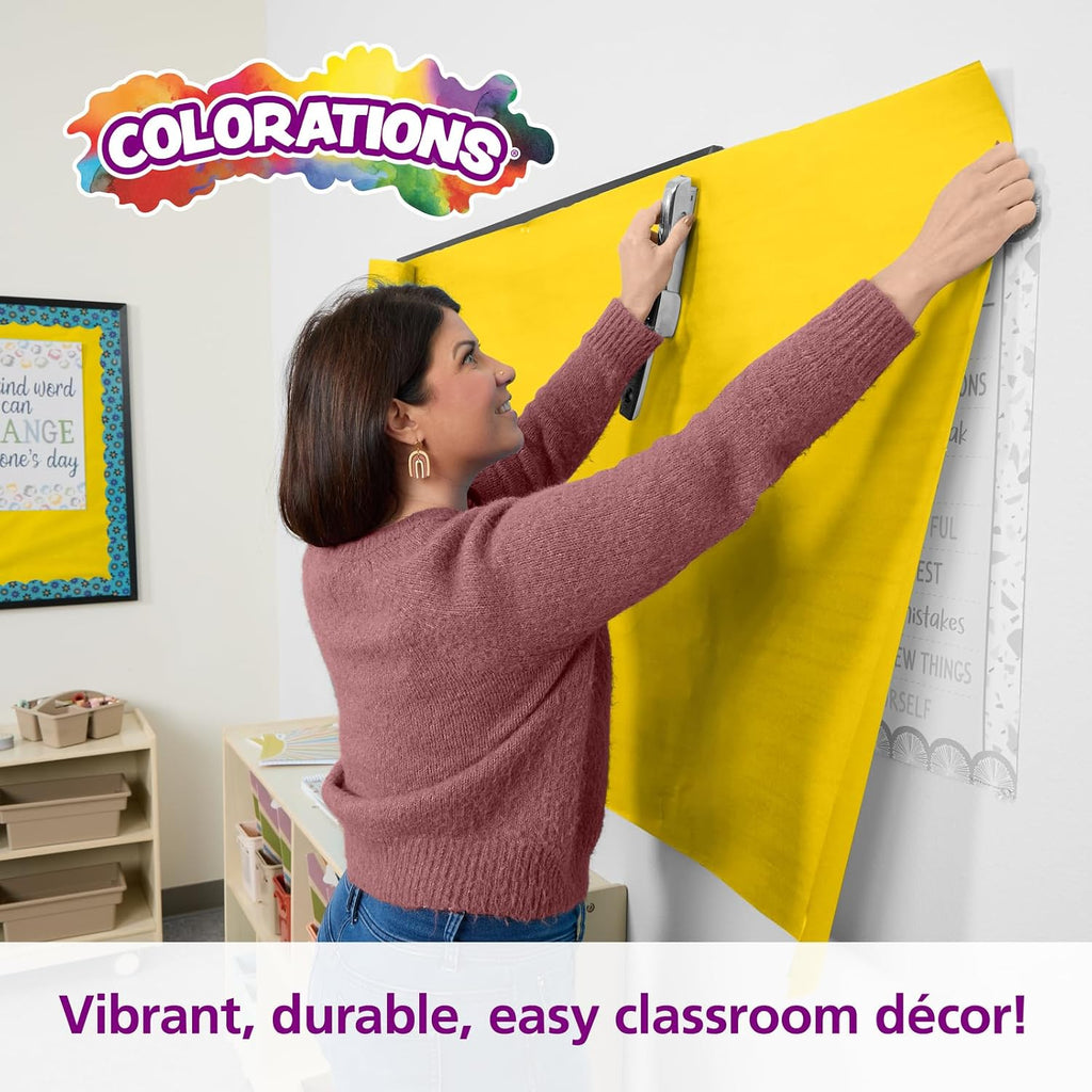 Colorations Dual Surface Paper Roll Classroom Supplies for Arts and Crafts Yellow (36' x 1000') (Item # DSYE)