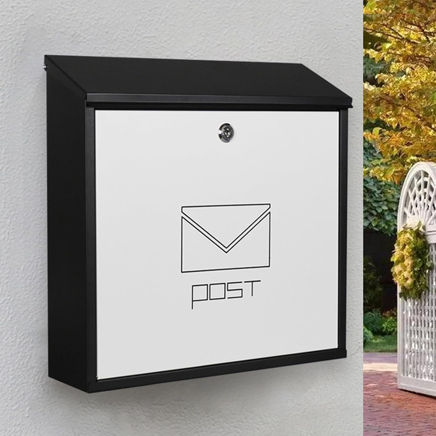 MELPHI Mailbox, Wall Mount, Mailboxes for Outside Mail Boxes, Large Capacity, Metal Mailbox, Hanging Secure Post Box for Home, Business