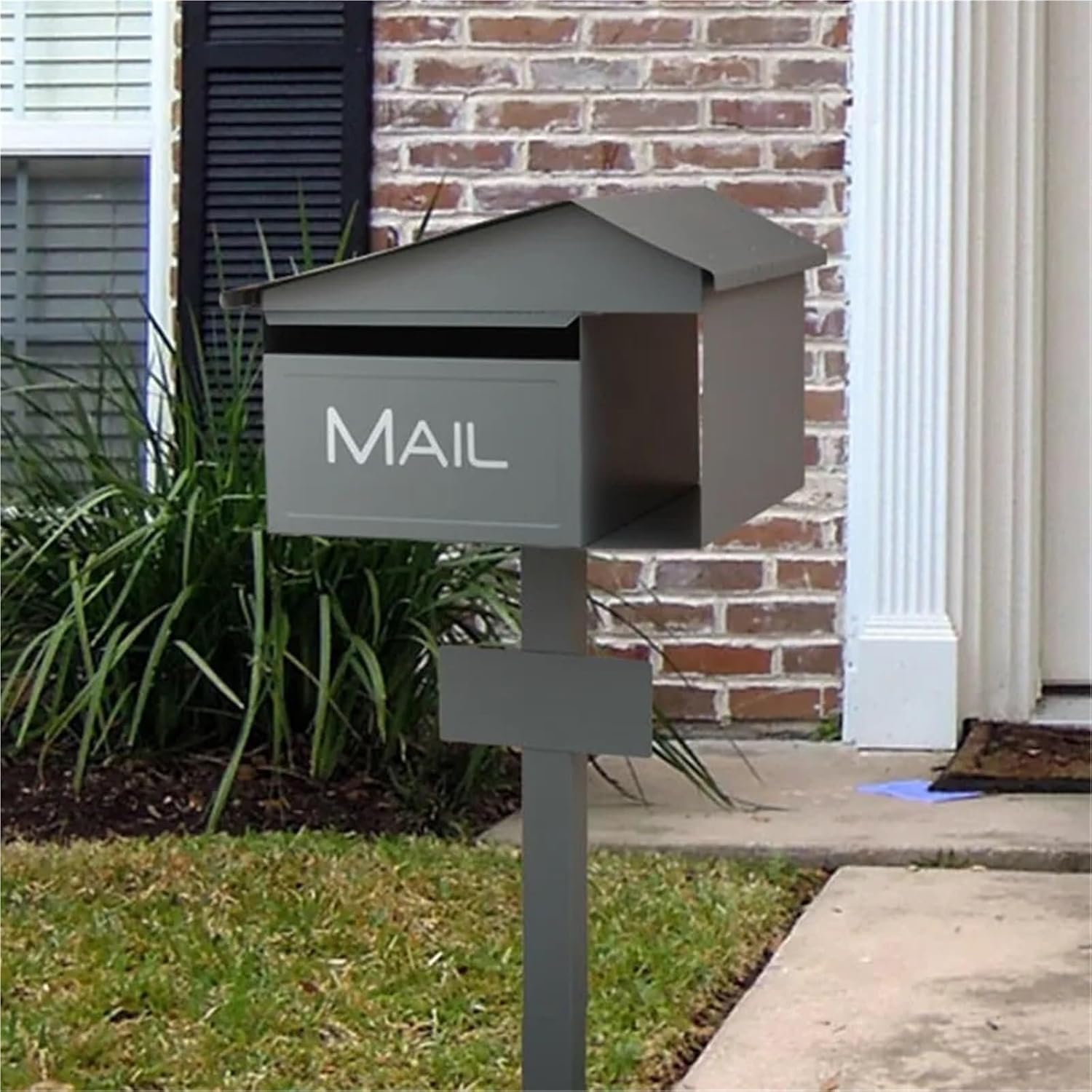 Mailboxes with Post Metal Post Box Modern Post Mounted Mailbox for Outside Suggestion Box Outdoor Villa Garden Park Drop Box