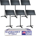 Manhasset Music Stand For Sheet Music - Bulk Pack of 6 Stands - 48 Symphony Model - Long Lasting, Durable Manhasset Stand - Adjustable Height - 20' by 12' - Made in the USA