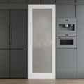 26 x 80 Interior Door Slab, Glass Door, Room Doors with Frosted Glass, Solid Core 1 Panel Prebuilt Panel, Paintable Sinlge French Pantry Doors, Privacy Protected