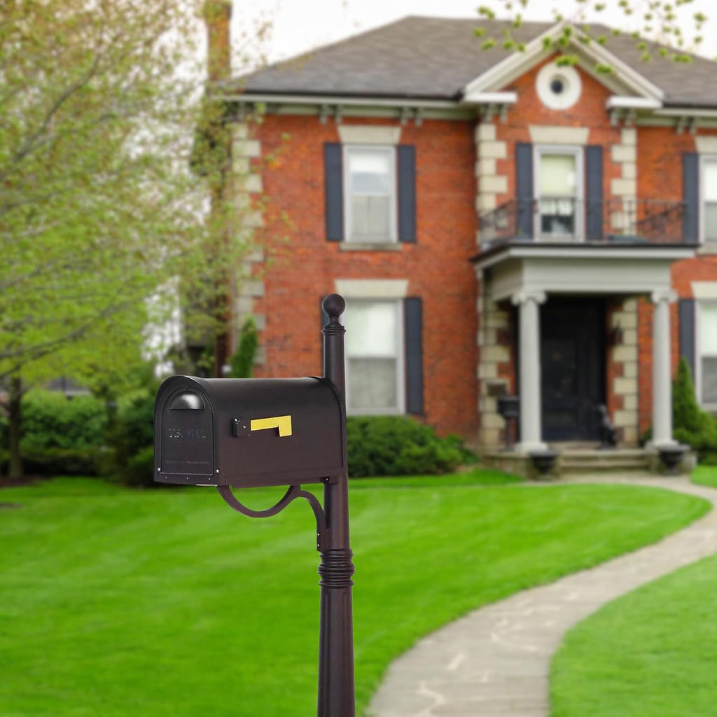 Special Lite Classic Curbside Mailbox with Aluminum Post - Black Mailbox with Ashland Post - SCC-1008_SPK-600-BLK