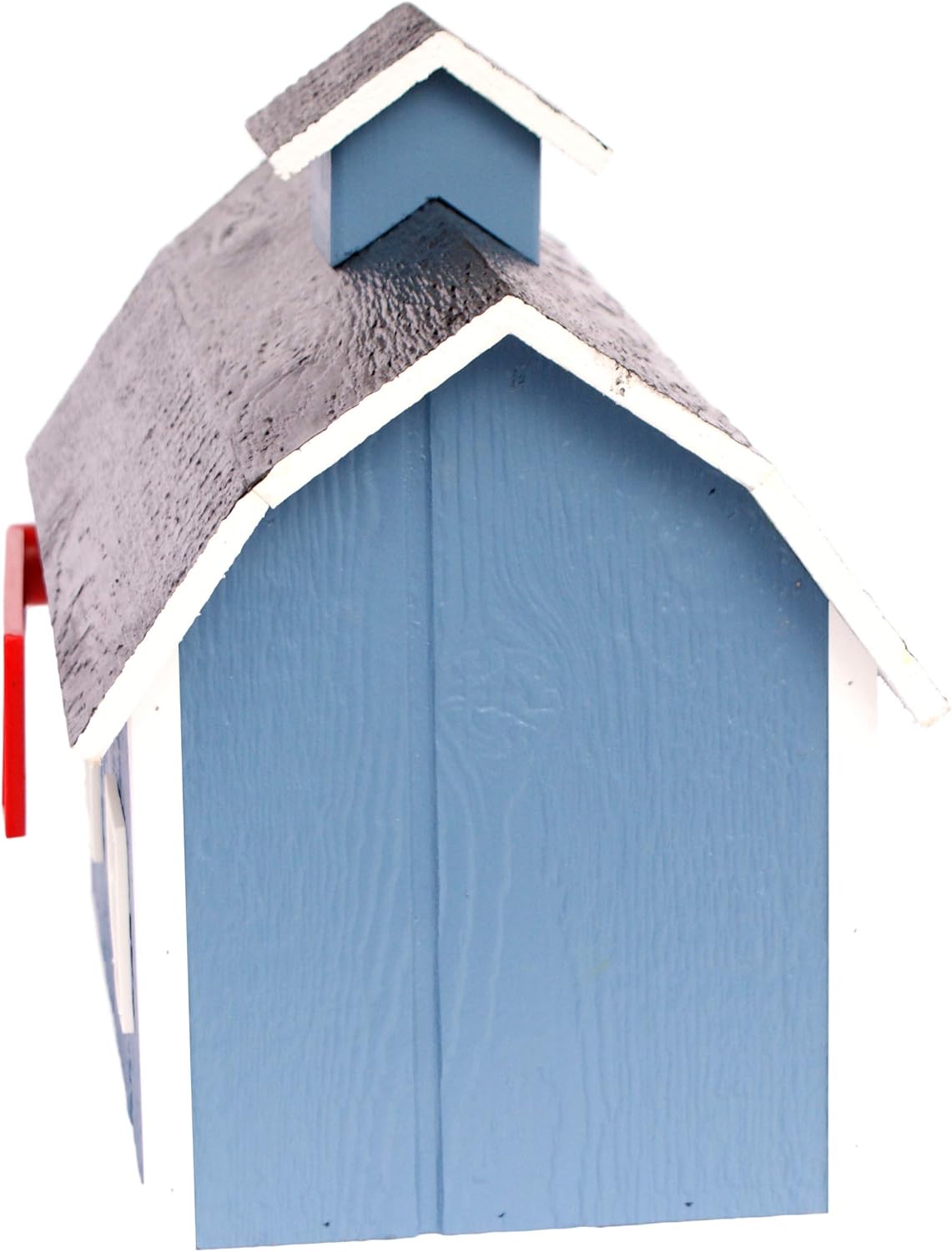 Deluxe Wooden Mailbox, Dutch Barn Style (Country Blue with White Trim)