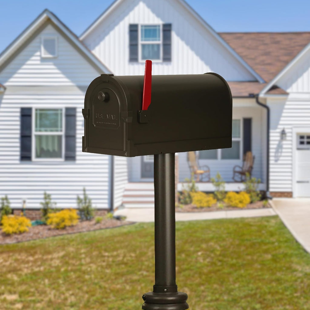 Special Lite Savannah Curbside Mailbox - Mocha Aluminum Mailbox for Post Mount - SCS-1014-MOC