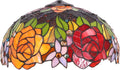 Large Tiffany Lamp Shade Replacement Only 16Inch Stained Glass Lampshade Fit For Table Lamps FLoor Lamp Ceiling Fixture Pendant Hanging Light Home Office Decoration (Red Yellow Roses)