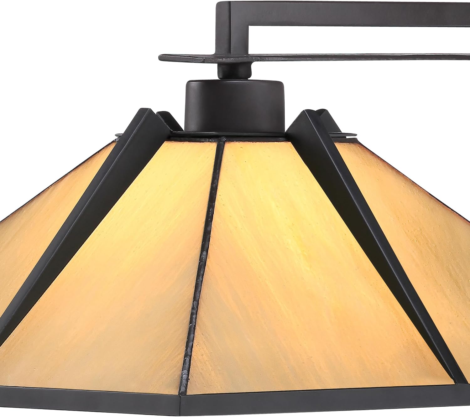 Quoizel Pomeroy 1-Light Western Bronze Table Lamp with Handcrafted Tiffany-Style Glass, Traditional Style Portable Lamp for Living Room, Bedroom, Home Office, or Kitchen