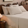 100% Linen Sheet Set Queen Size Extra Deep Pocket Fits 18-24 Inch Mattress, Breathable & Soft, Smooth 6-Piece Set for Thick Mattresses Hotel Luxury Bedding（Queen, Linen）