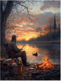 Sunset Paint by Numbers Kit for Adults Fishing Acrylic Paint by Numbers 54x40Inch Canvas Painting Craft Kits for Home Decor, Painting Supplies for Wall Decor, Canvas Wall Art for Fall Decor JLYH-10075