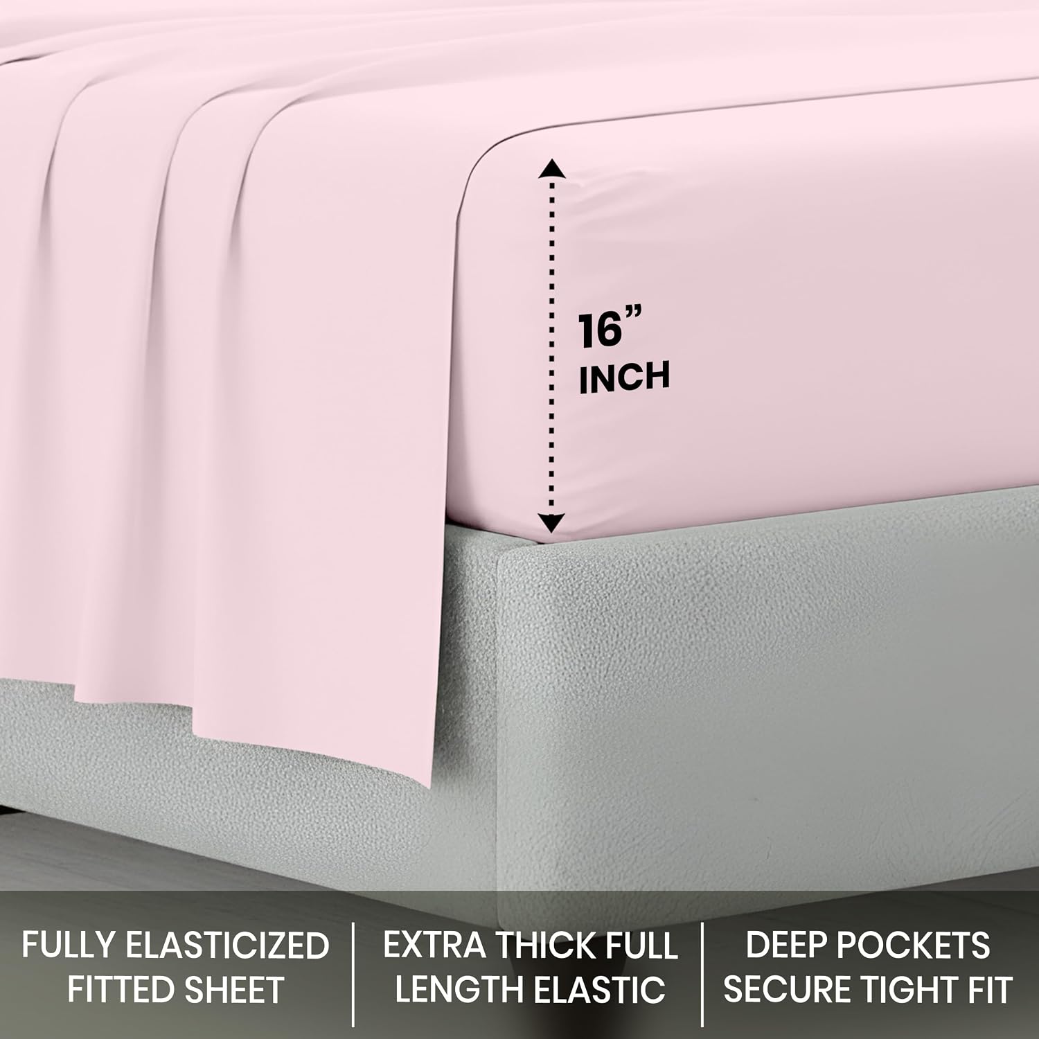 Kotton Culture Bed Sheets 4 Piece 100% Egyptian Cotton 600 Thread Count Soft Crisp Cooling Cotton Luxury Hotel Sheets Thick with 16' Inch Deep Pocket Snug Fit Sateen Weave(Pink Blush,Alaskan King)