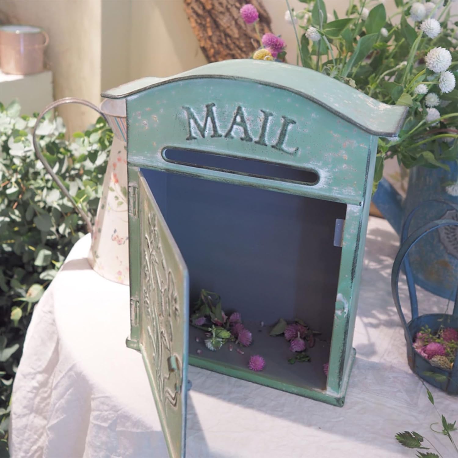 MELPHI Vintage Mailbox, Mailboxes for Outside Wall-Mounted, Metal Mailbox, Mail Manager for Mail/Newspaper/Post/Letter/Magazine, Easy to Install