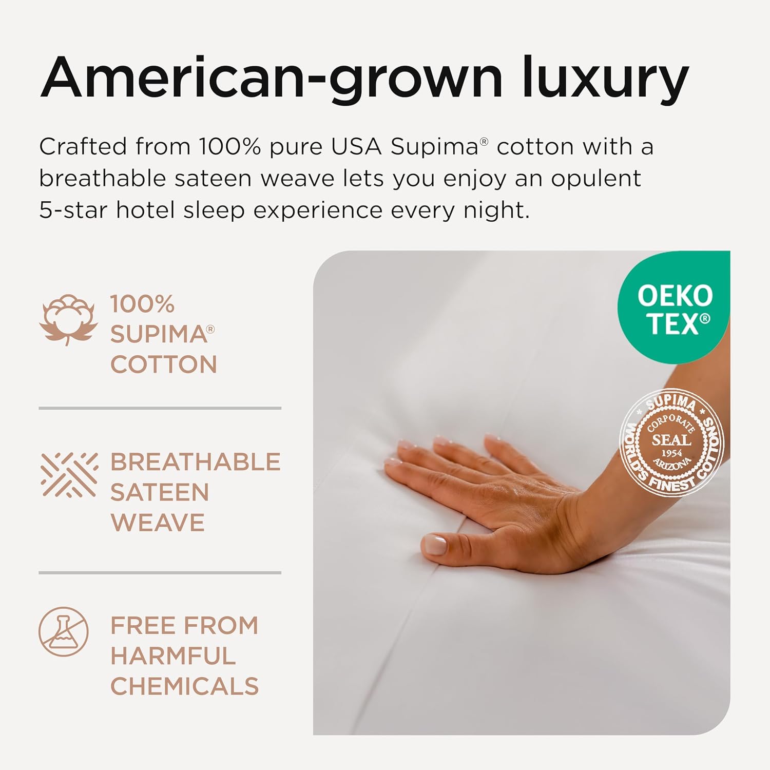 Threadmill 100% American Supima Cotton Sheets, Queen Sheet Set 1000 Thread Count Luxury 4 PC Luxury Bedding Set, Hotel Quality Sateen Weave, Hotel White Sheets with Elasticized Deep Pocket