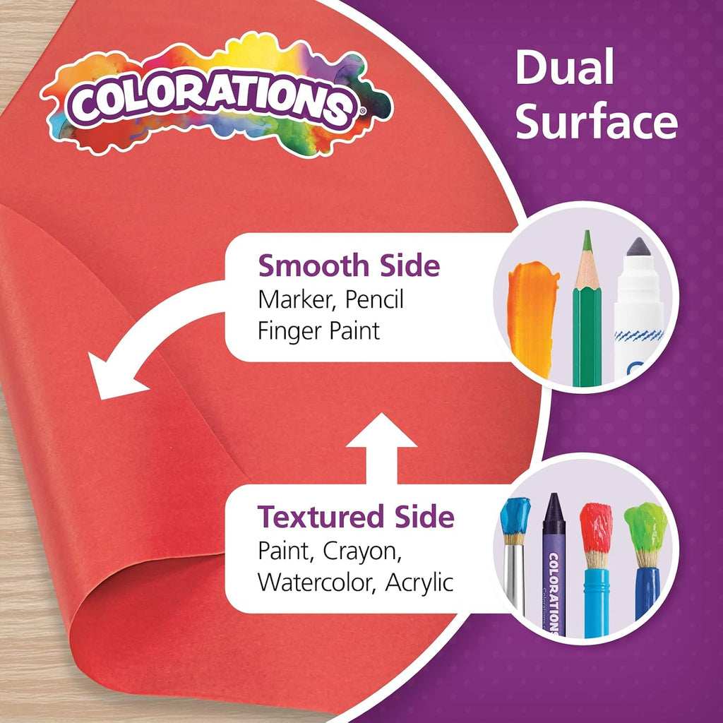 Colorations DSRE Dual Surface Paper Roll, Scarlet Red,, 36' x 1000' (1 Roll)
