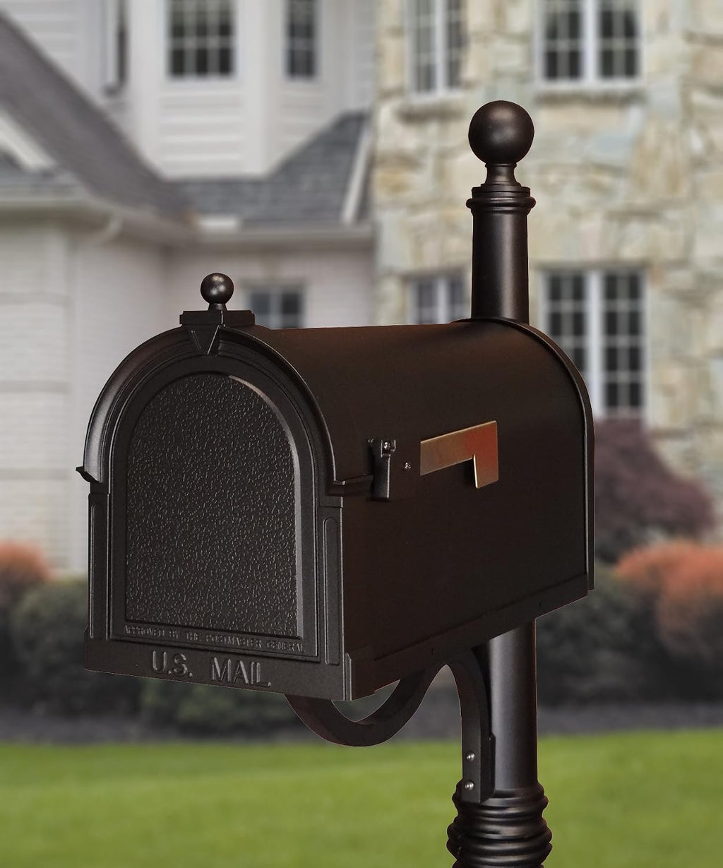 Special Lite Berkshire Curbside Mailbox - Black Aluminum Mailbox for Post Mount - SCB-1015-BLK