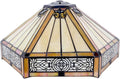 Large Tiffany Lamp Shade Replacement Only 16Inch Stained Glass Lampshade Fit For Table Lamps FLoor Lamp Ceiling Fixture Pendant Hanging Light Home Office Decoration (Yellow Six Sided)