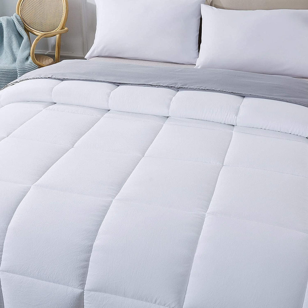 Olivia Rocco 1 Piece 1000 Thread Count Comforter Oversized Queen Size (98' x 98') Inch 100% Egyptian Cotton Comforter 400 GSM Soft Quality - White Solid