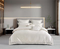 3Pcs Duvet Cover Set Egyptain Cotton Champagne Lace Luxury Wedding Collection (Off White, King)
