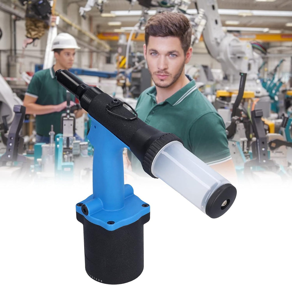 Pneumatic Rivet Gun KV - 7081X, Air Riveting Tool with 18.0KN Pulling Force, Self - Priming Hydraulic Design for 2.4-4.8mm Aluminum Iron Stainless Steel Rivets,