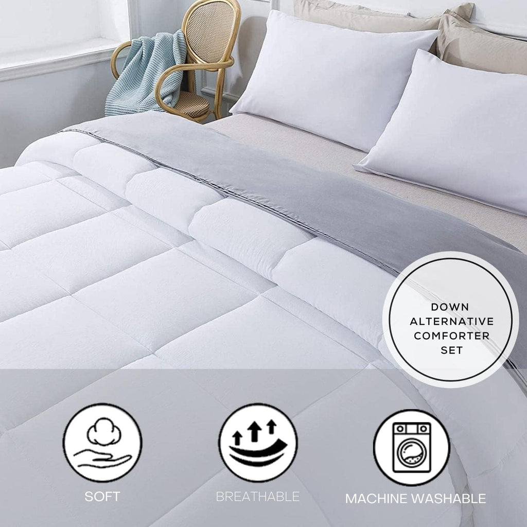 Olivia Rocco 1 Piece 1000 Thread Count Comforter Eastern King Size (118' x 110') Inch 100% Egyptian Cotton Comforter 400 GSM Soft Quality - White Solid