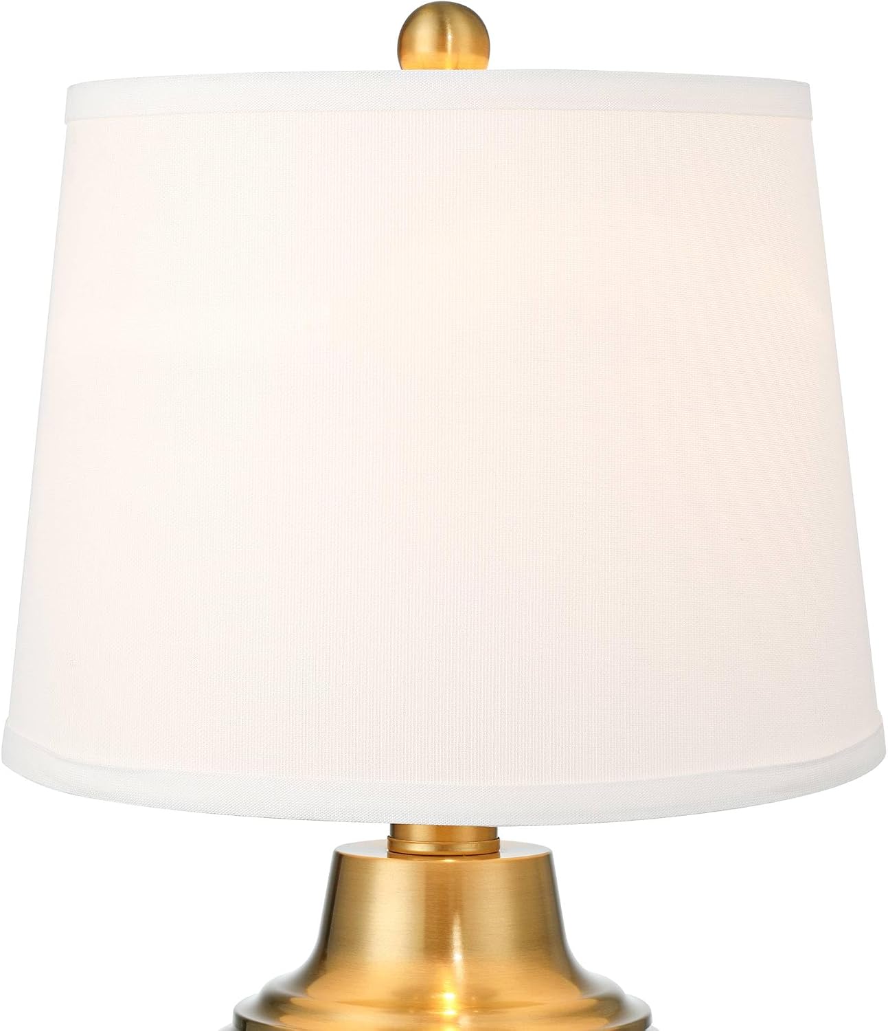 360 Lighting Becca 22' High Urn Small Modern Accent 3-Way Table Lamps Set of 2 Gold Brass Finish Metal Fabric White Shade Living Room Bedroom Bedside Nightstand House Office Home Reading Kitchen