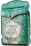 MELPHI Vintage Wall Mailbox, Metal Mailbox Large Capacity, Vintage Post Box with Cover, Wall Mount Mail Box for Garden, Outside, Coffee, Shop, Rustic Farmhouse (Color : Green)