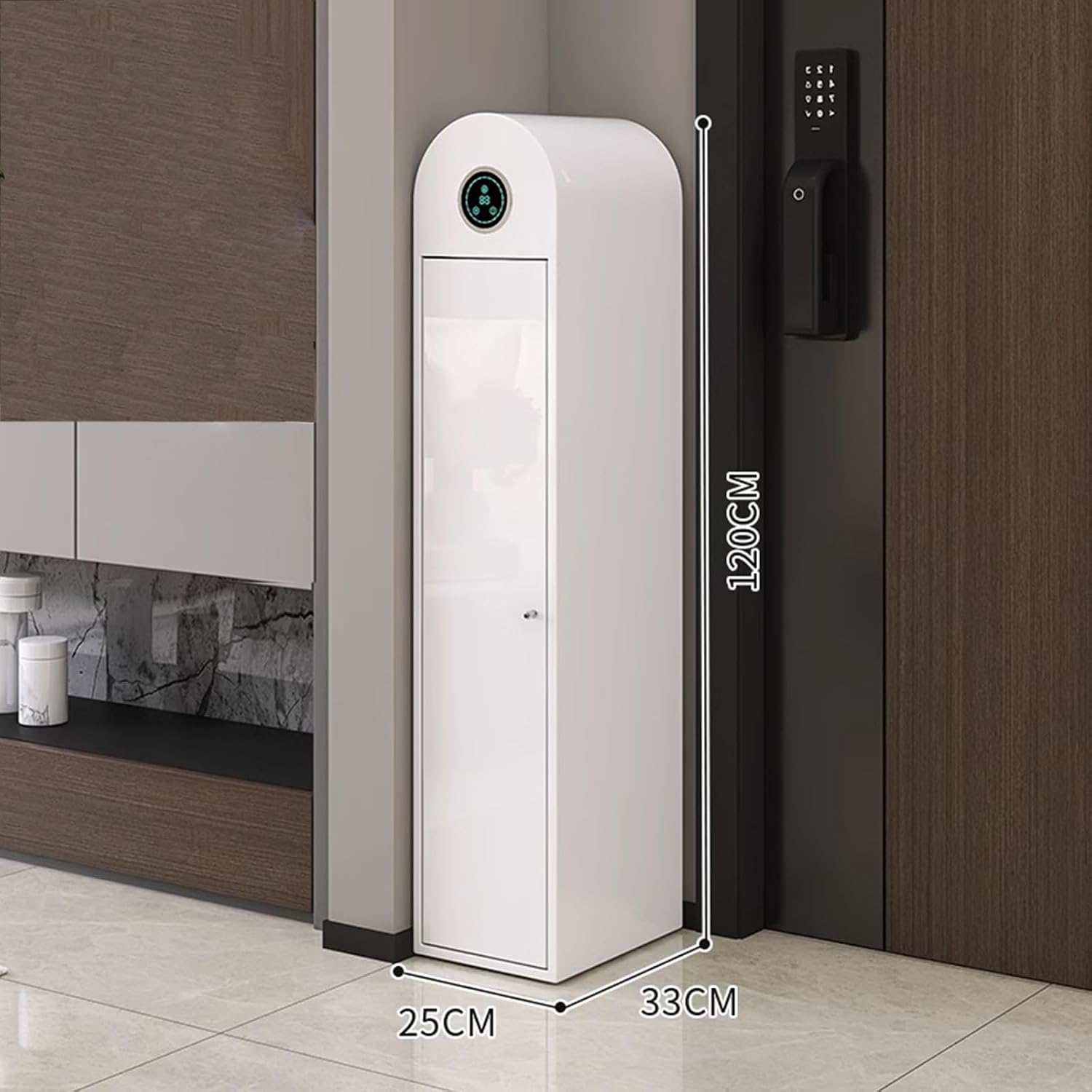Shoe Storage Entryway Cabinet Metal Shoe Cabinet with Smart Touch Panel Removable Shelves Smart Shoe Cabinet with Dustproofs Magnetic Door Stopper for Entryway, Foyer, Hallway(White)