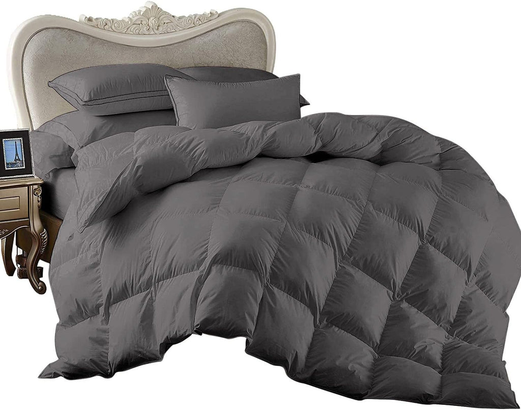 7 Piece Bed-in-A-Bag Comforter & Sheet Set 8-10' Deep Pocket, 100% Egyptian Cotton Full Size, Dark Grey, Sets Include - 1Comforter, 1Flat Sheet,1Fitted Sheet, 2Pillowcase & 2Pillowsham