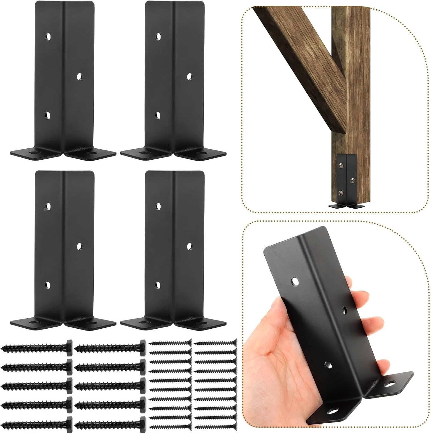 1 Set Mailbox Base Protector Metal Post Support Deck Railing FenceBracket Wooden Mailbox Posts Gardening Farming