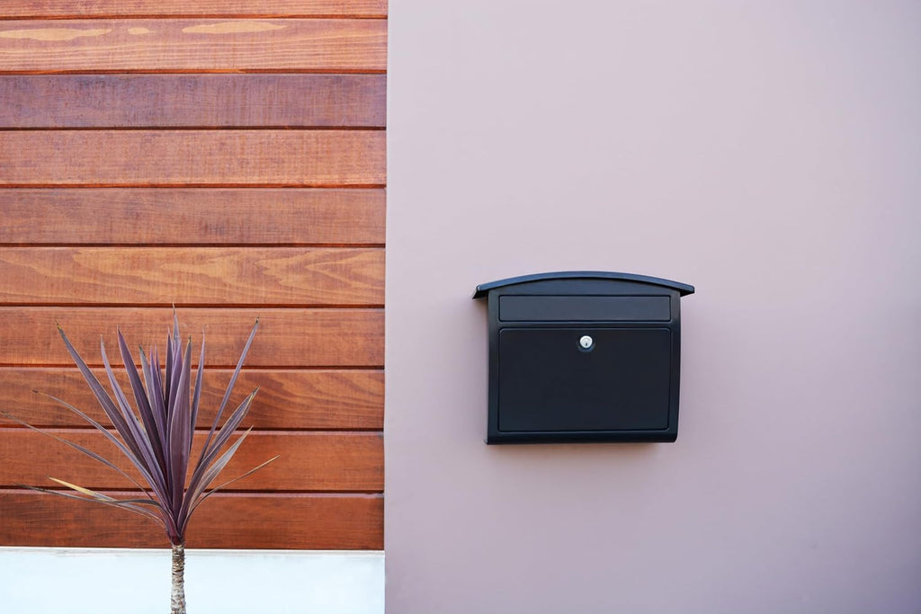 Architectural Mailboxes Dal Rae Galvanized Steel, Locking, Wall Mount Mailbox, 2562B-10, Black, Medium Capacity (Pack of 2)