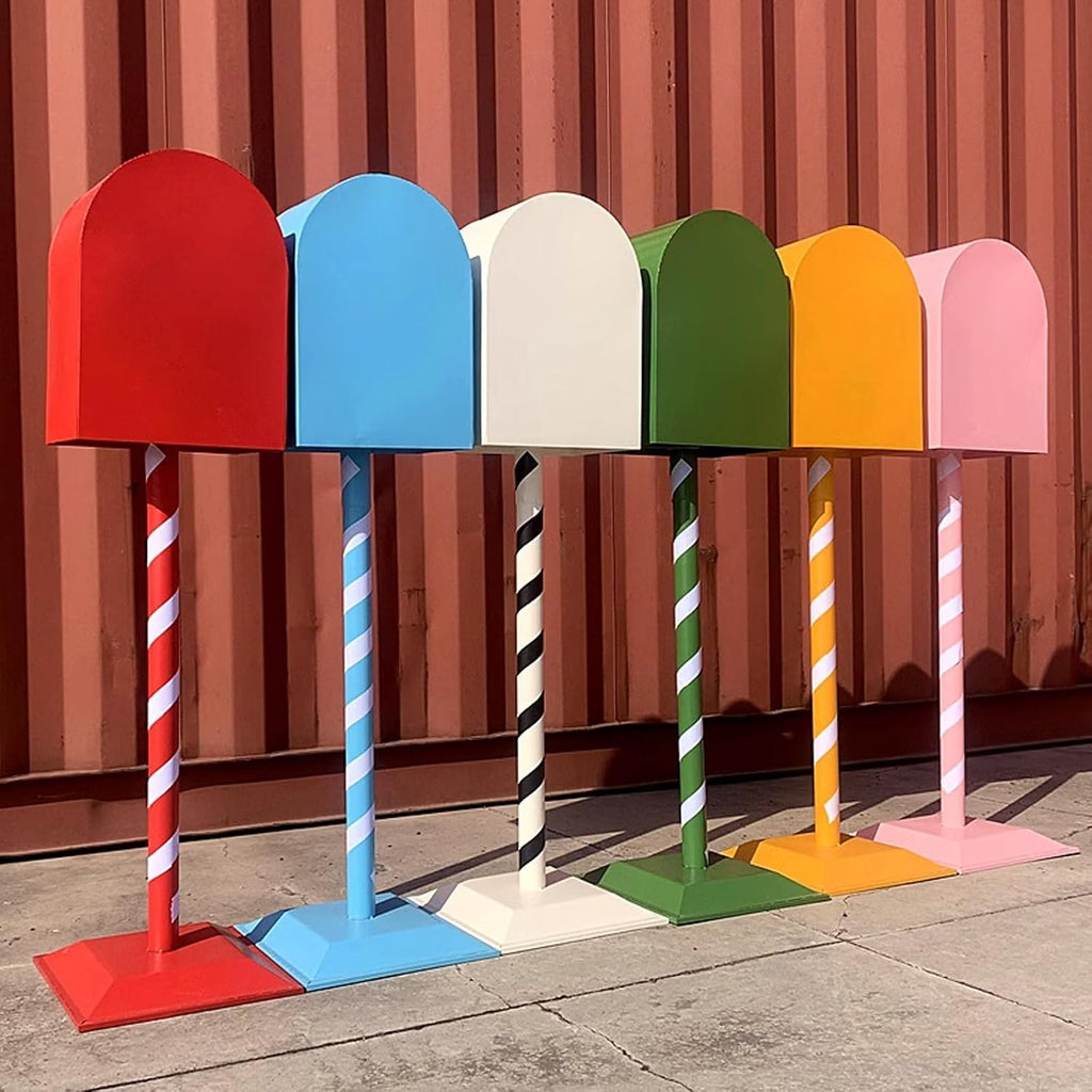 Key Drop Box Wall Mount Mailbox Mailboxes for Outside Wall Mount, Metal Mailbox, Mount Mailbox and in Ground Post kit, Mailbox Post System(White)