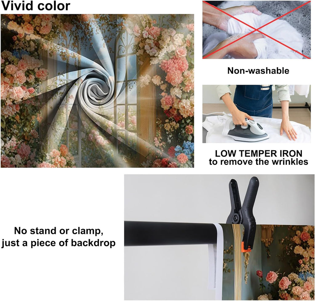 20x10ft Flower Wall Backdrop Photography European Style Oil Painting Floral Wedding Background Women Girls Lady Birthday Party Decorations Wedding Bridal Shower Banner Supplies Props Video