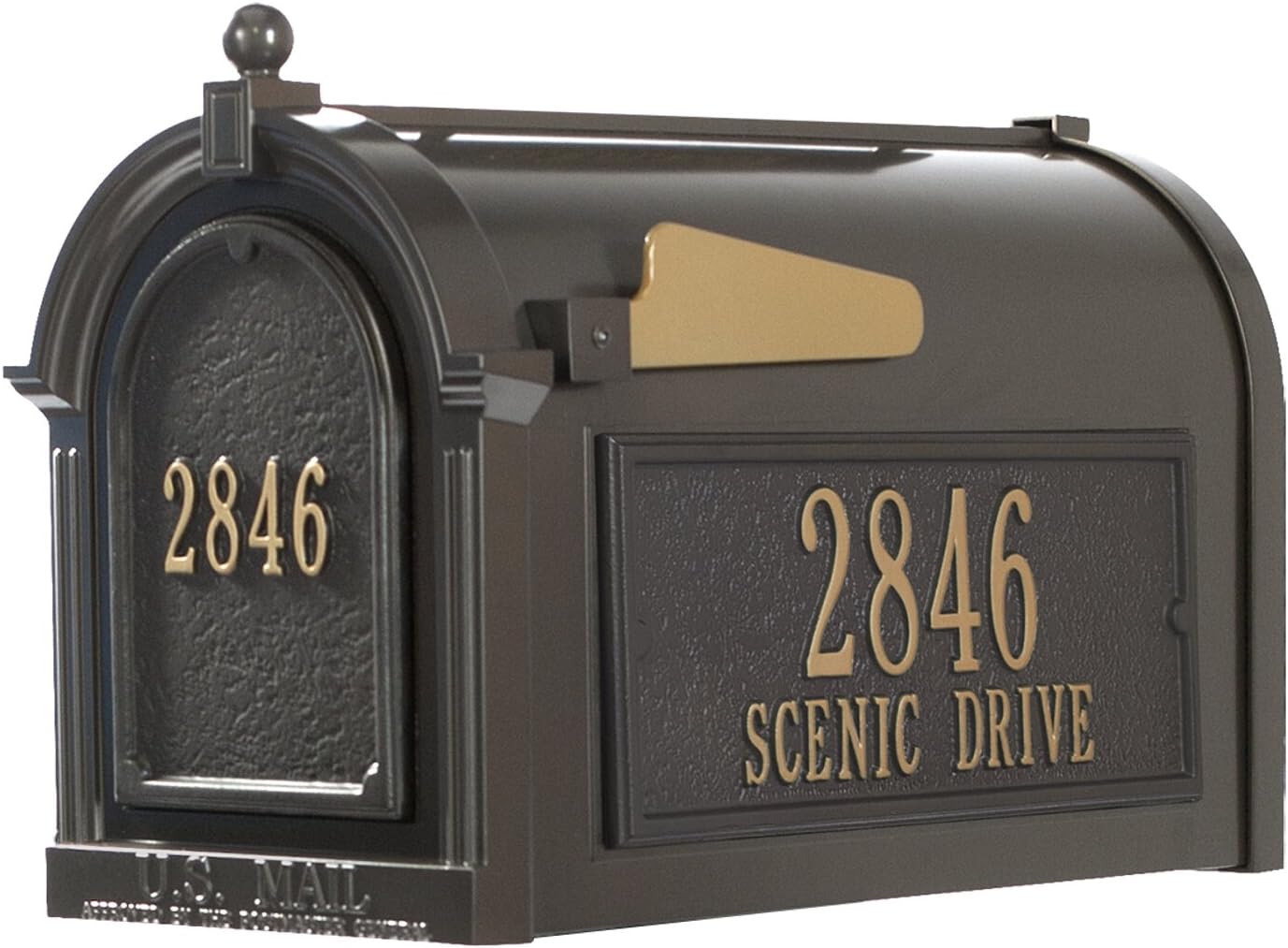 Whitehall™ Personalized Whitehall Capitol Mailbox with Door & Side Address Plaques Personalized Mailbox (3 Colors Available)