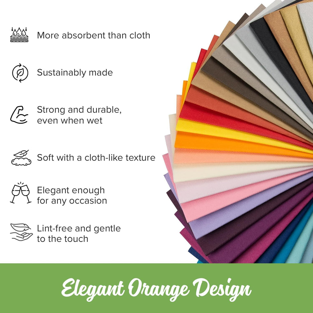 Simulinen Colored Disposable Dinner Napkins - Decorative, Linen-Feel, Elegant & Cloth-Like - Sunshine - Absorbent & Durable - Weddings, Parties and Holidays! - Perfect Size: 16''x16'' Box of 300