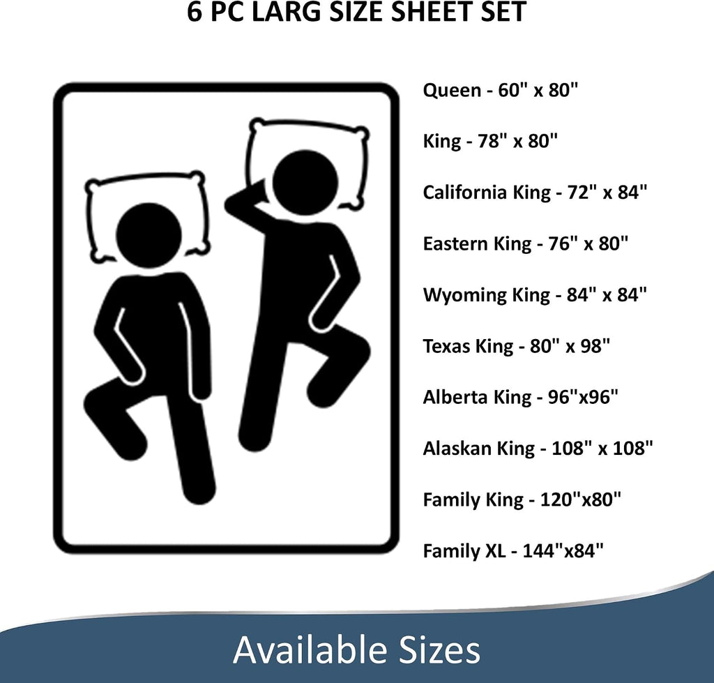 California King Size 6 PC Luxury 700 Thread-Count Soft Crisp Percale Weave 100% Egyptian Long Staple Cotton Bed Sheets Sheet Set 15 Inch Deep-Pockets - Calking, Percale White