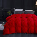 Red All Season Down Alternative Pintuck Comforter- Grand King Size 106 x 106 Inches 1 pc Pinch Pleated Comforter 600 GSM & 4 - Corner Tabs 100% Egyptian Cotton- Red Solid