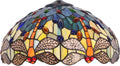 Large Tiffany Lamp Shade Replacement Only 16Inch Stained Glass Lampshade Fit For Table Lamps FLoor Lamp Ceiling Fixture Pendant Hanging Light Home Office Decoration (Blue Yellow Dragonfly)