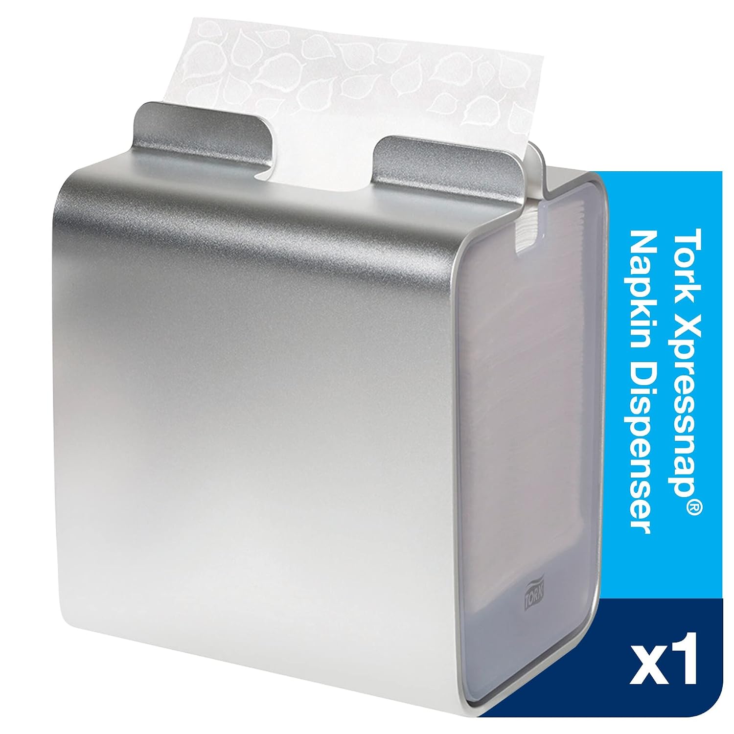 Tork Napkins Napkin Dispenser Image Xpressnap Tabletop Aluminum Napkin Holder for Everyday Use Holds Up To 150 2-Ply Napkins 8.23x7.1x5.91' (HxWxD)
