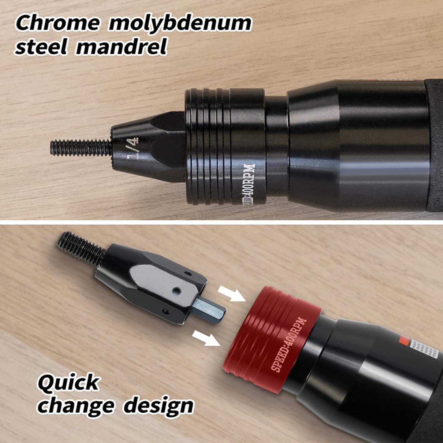 KEULEN Pneumatic Rivet Gun, Blind Riveting Gun Flat Nuts Riveter Rivnut Tool Kit, Self-Locking Function, Ajustable Speed, for Pull Nuts