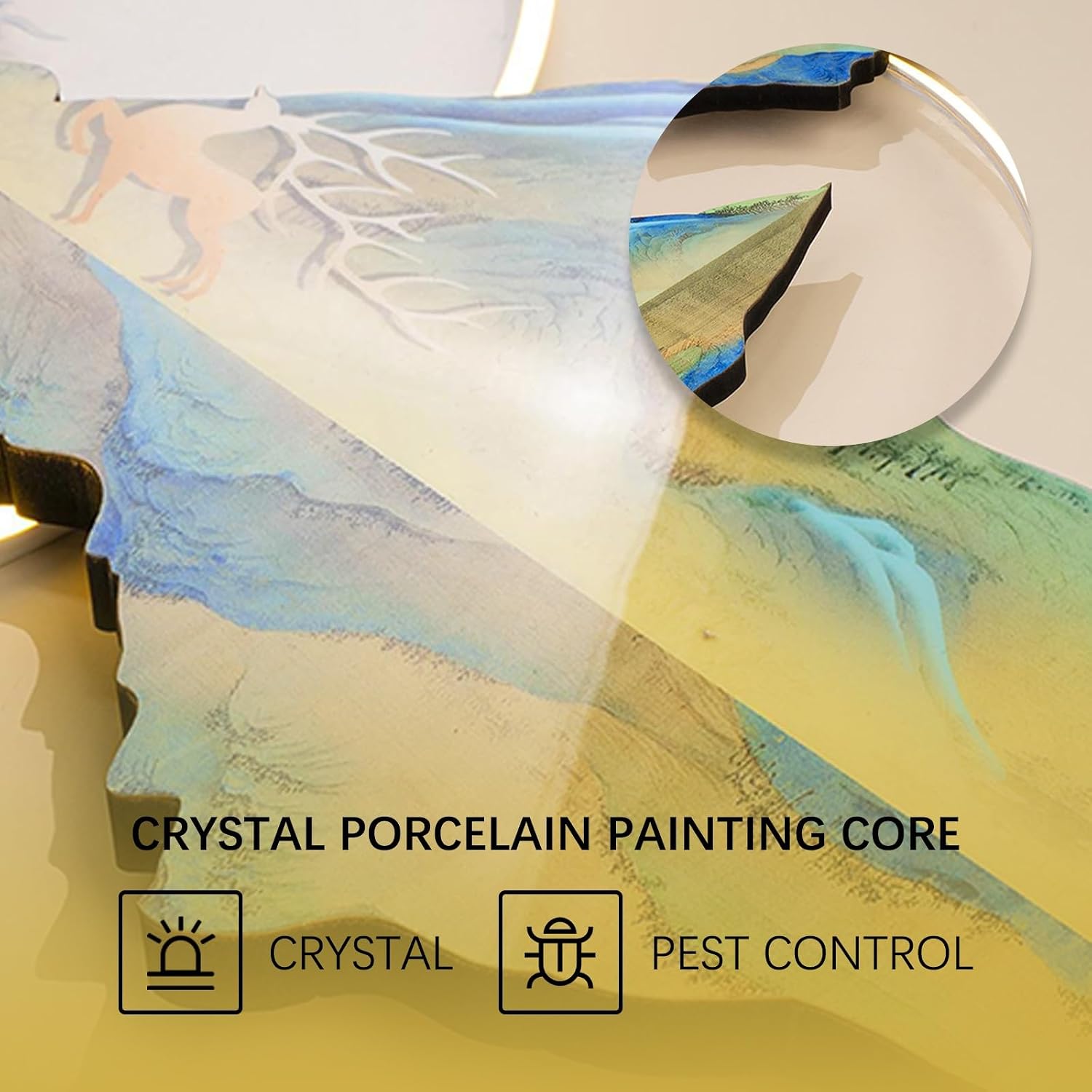 XQDYSG Wall Sculptures 3D Wall Art Decor Clock Plug-in Power Supply Home Decor Wall Modern Wall Hanging Sculpture Painting with LED Light for Bedroom Living Room Apartmen(Stylle C,23.62 * 47.24IN)
