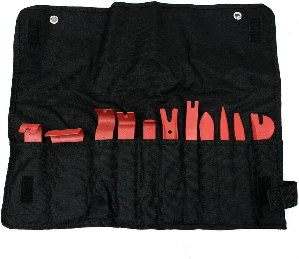 COMBO 11 pc Trim Pry Wedge Removal Kit & 41 pc Plastic Poly Rivet Gun Hand Tool